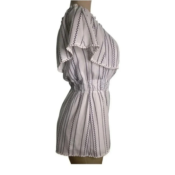 Striped off the shoulder romper (Preowned) - Picture 2 of 4